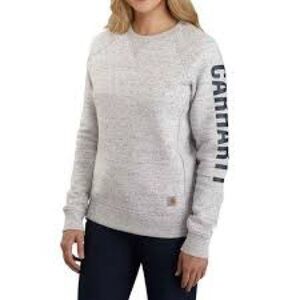 Carhartt Heather Gray Relaxed Midweight Crewneck with Sleeve Logo